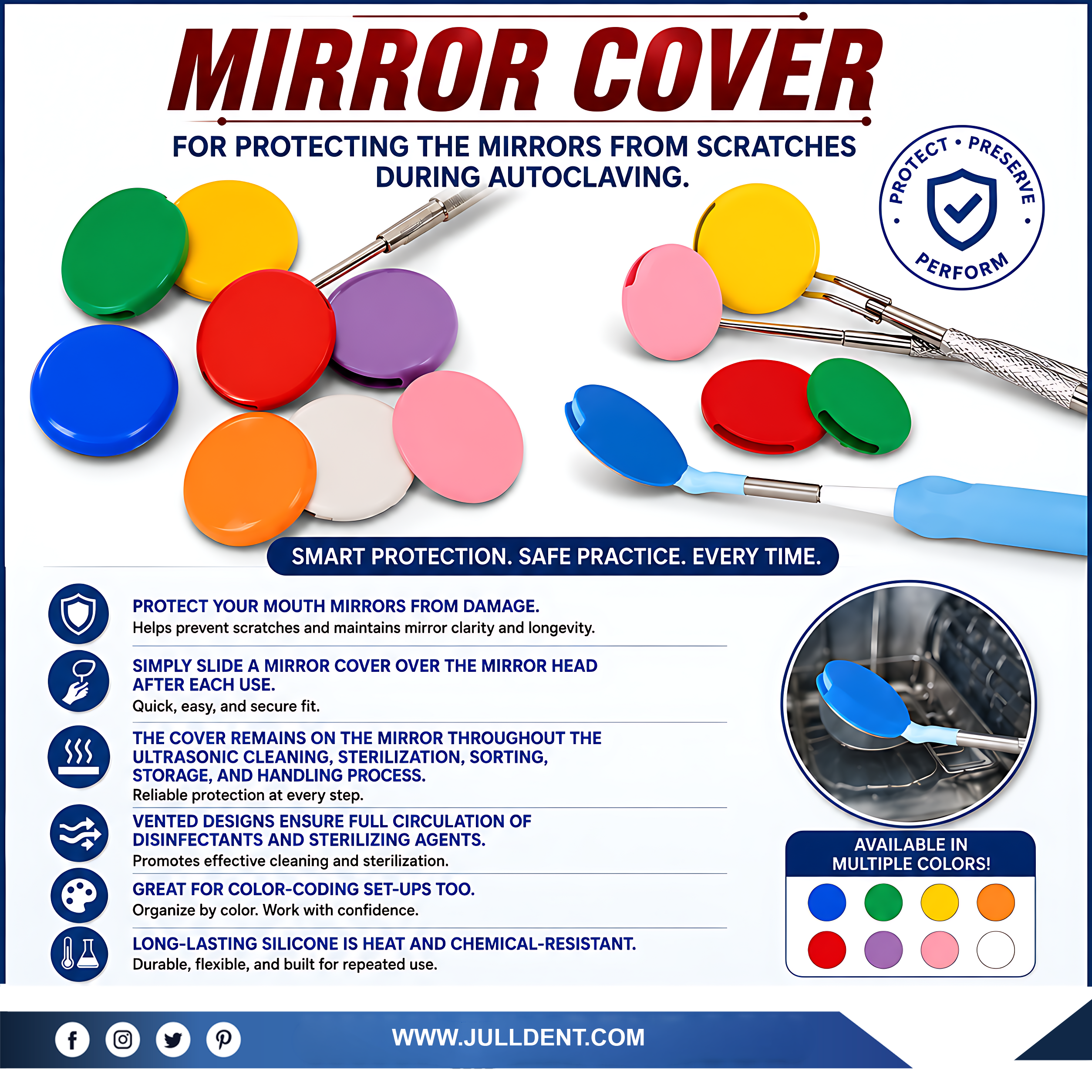 JullDent 160 Mirror Cover (Set of 5 covers) - Image 2