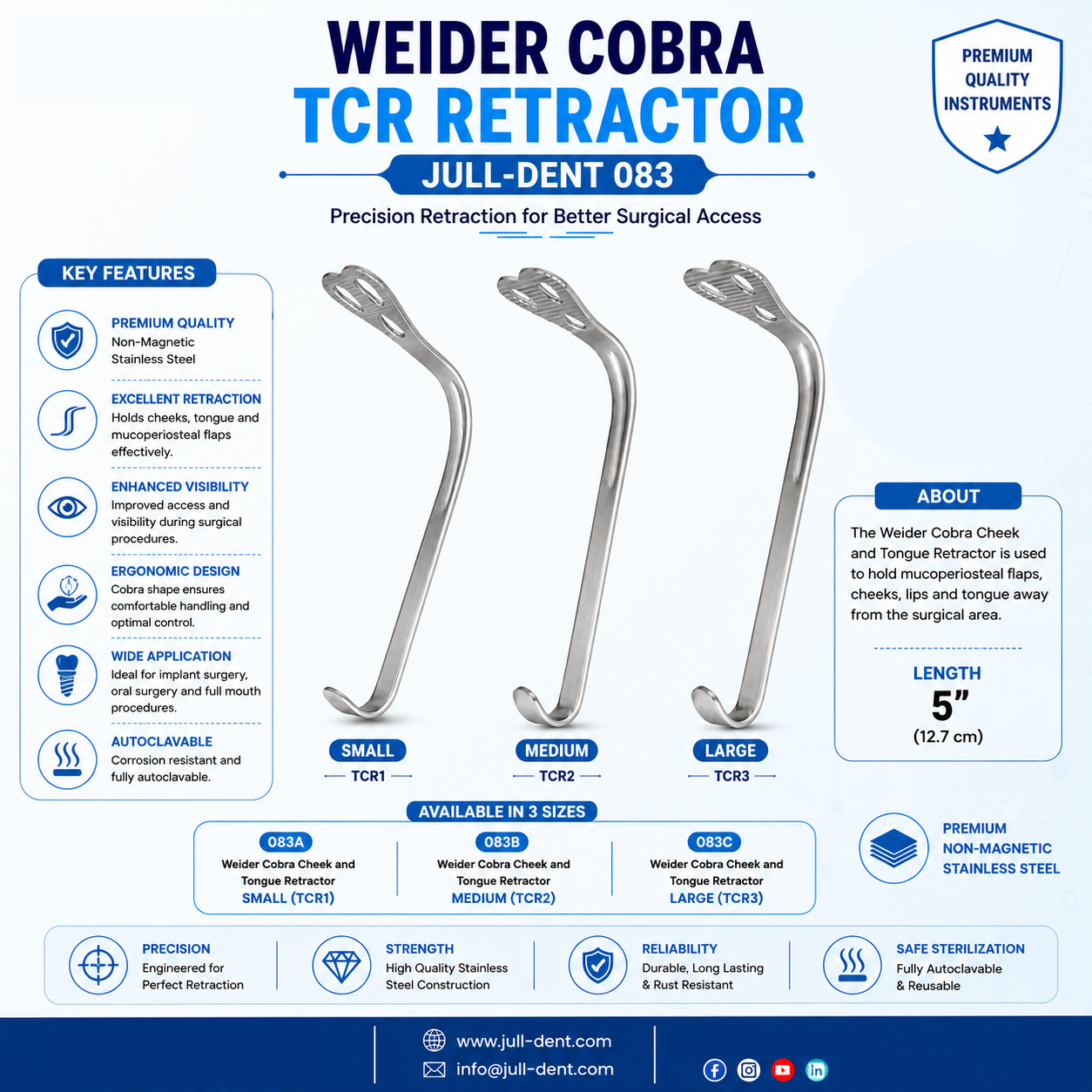 Julldent 083 Weider Cobra TCR Retractor - Image 2