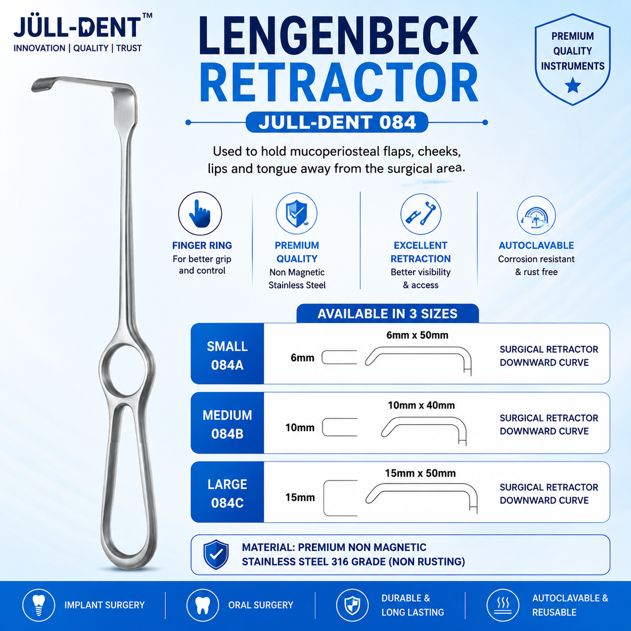 Julldent 084 Lengenbeck Retractor - Image 2