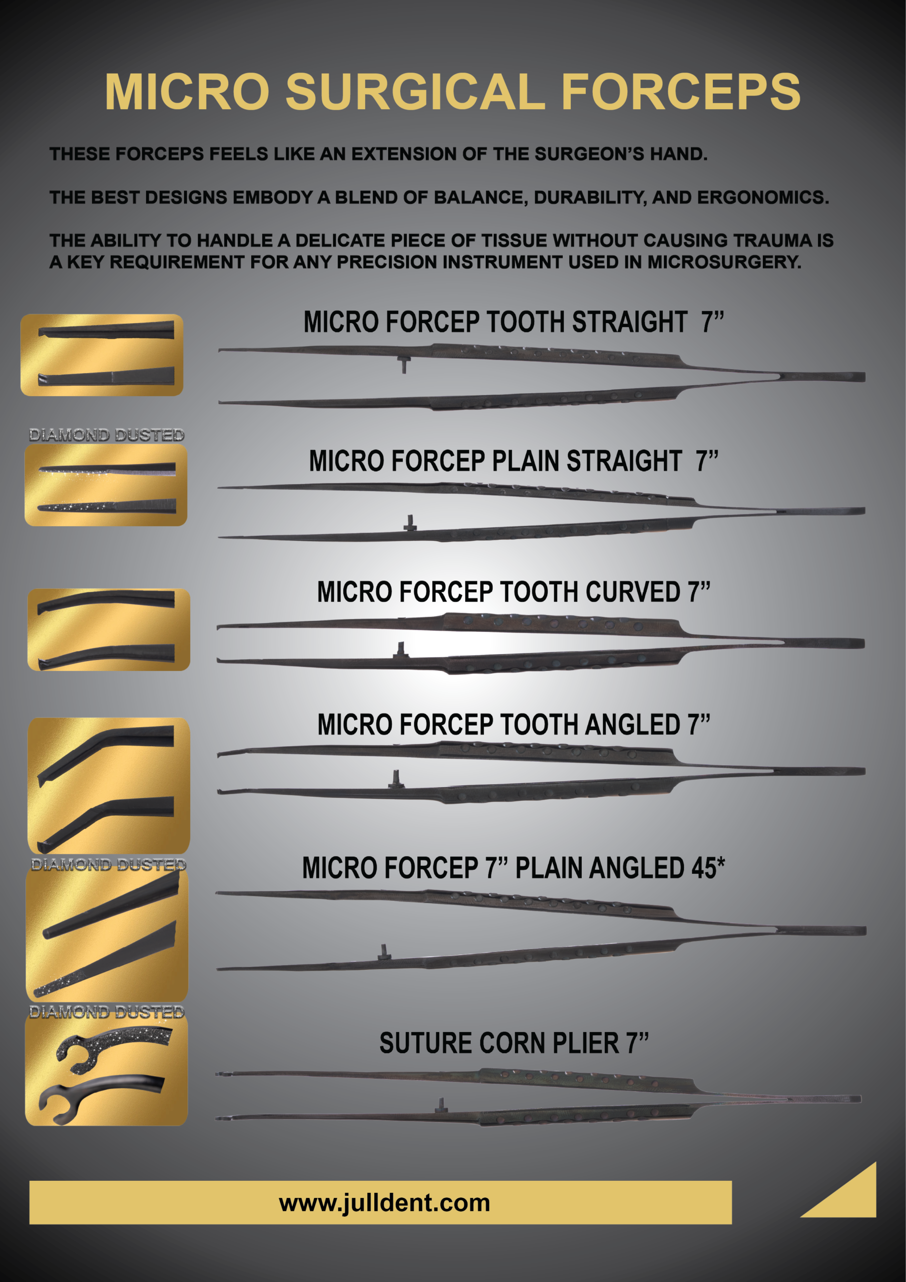 Julldent 041 Micro Surgical Forceps - Image 3